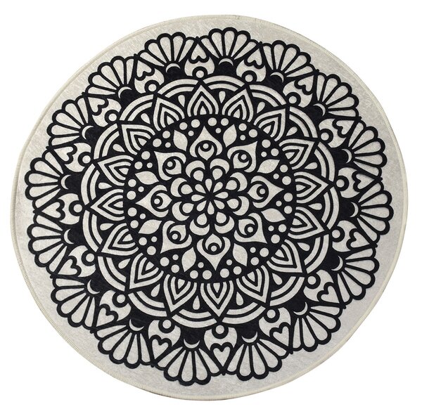 ASIR Koupelnová předložka KOZZY černá mandala