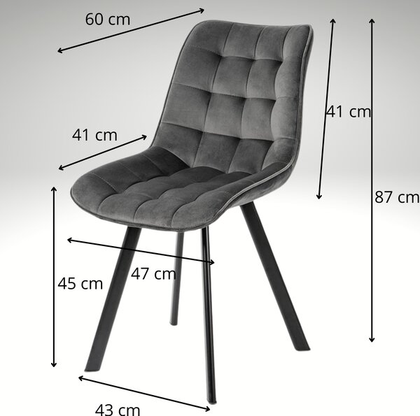 Vikio Jídelní set pro 6 osob 160x90 cm dub noha U šedá židle VJS156-6S-S