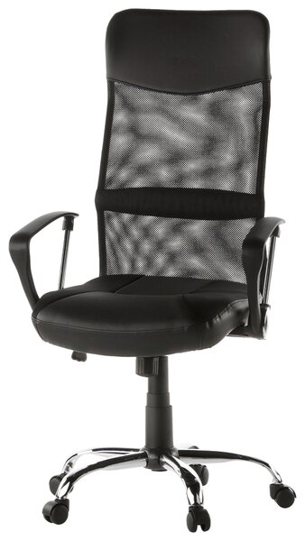OTOČNÁ ŽIDLE, vzhled kůže, síťovina, černá, barvy chromu MID.YOU - Online Only kancelářské židle, Online Only
