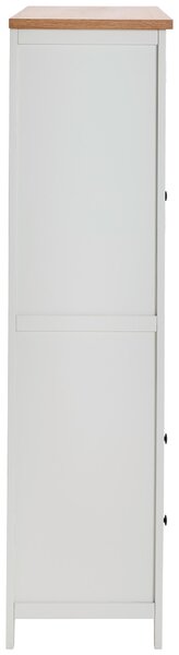 VITRÍNA, dub, borovice, čiré, přírodní barvy, bílá, 100/165/43 cm MID.YOU - Kredence a vitríny, Online Only
