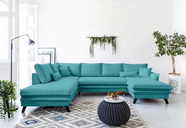 SEDACÍ SOUPRAVA, textil, tyrkysová P & B - Sedací soupravy, Online Only