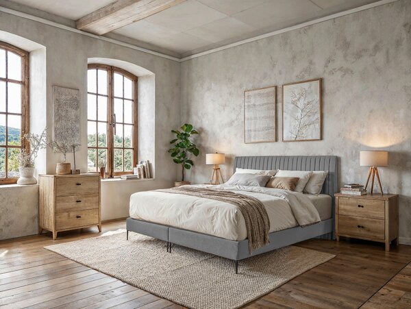 POSTEL BOXSPRING, 180/200 cm, šedá MID.YOU - Online Only postele, Online Only