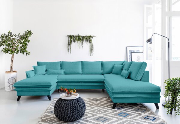 SEDACÍ SOUPRAVA, textil, tyrkysová P & B - Sedací soupravy, Online Only