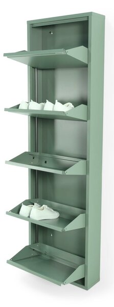 Šedozelený kovový výklopný botník 50x169x15 cm Billy – Spinder Design