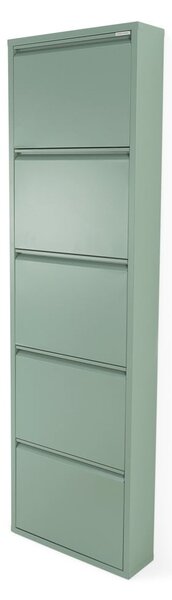 Šedozelený kovový výklopný botník 50x169x15 cm Billy – Spinder Design