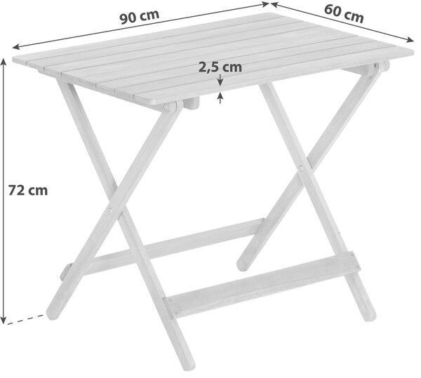 ZAHRADNÍ SKLÁDACÍ STOLEK, dřevo, 90/72/60 cm Gardenson - Online Only zahradní nábytek, Online Only