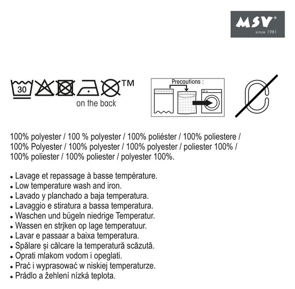 Sprchový závěs 180x200 cm Minimalist – MSV