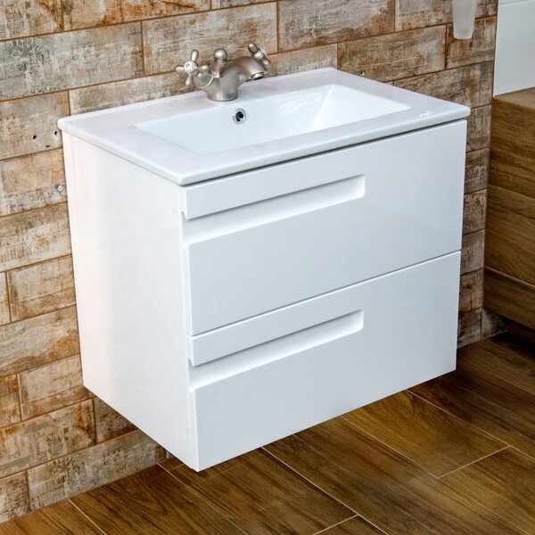 LaVita Floryda skříňka z koupelnové sady 60x39.5x50.5 cm pod umyvadlo závěsná bílá 5908211488134