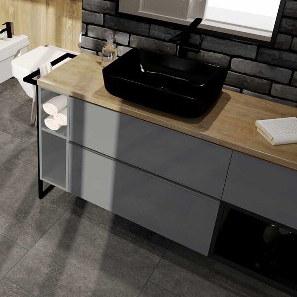 Elita Look skříňka 80x44.9x28.1 cm pod umyvadlo závěsná antracitová RE080803026610