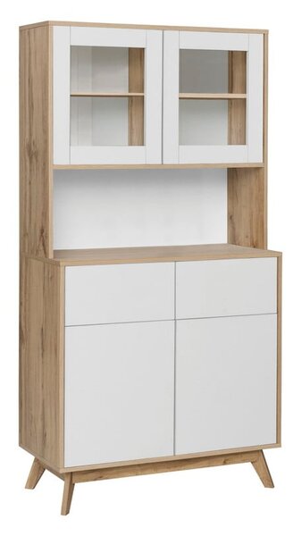 Kredenc v dekoru dubu v bílo-přírodní barvě 84x165 cm Skandi – Støraa