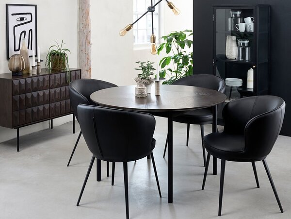 Černá kovová vitrína 58x160 cm Carmel – Unique Furniture