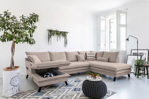 SEDACÍ SOUPRAVA, textil, šedohnědá P & B - Sedací soupravy, Online Only