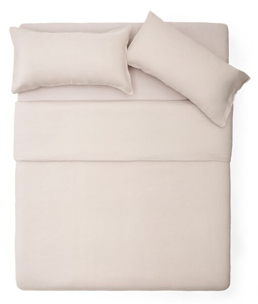Povlečení šedobéžové na dvoulůžko/prodloužené s příměsí lnu 240x220 cm Simmel – Kave Home