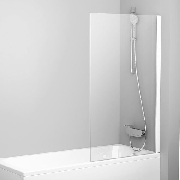 Ravak Pivot vanová zástěna 80 cm jednodílný bílá lesk/čiré sklo 79840100Z1