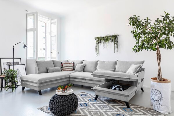 SEDACÍ SOUPRAVA, textil, světle šedá P & B - Sedací soupravy, Online Only