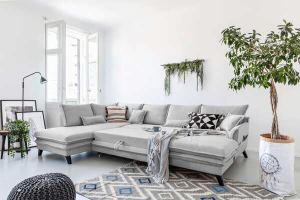 SEDACÍ SOUPRAVA, textil, světle šedá P & B - Sedací soupravy, Online Only