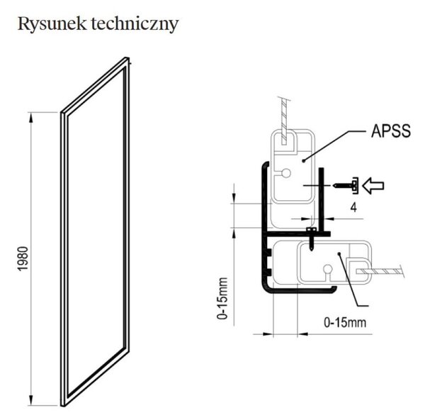 Ravak Supernova sprchová zástěna 90 cm bílá lesk/polystyrenový materiál 940701R211