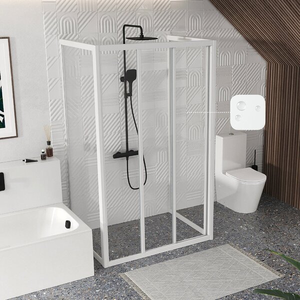 Ravak Supernova sprchová zástěna 90 cm bílá lesk/polystyrenový materiál 940701R211