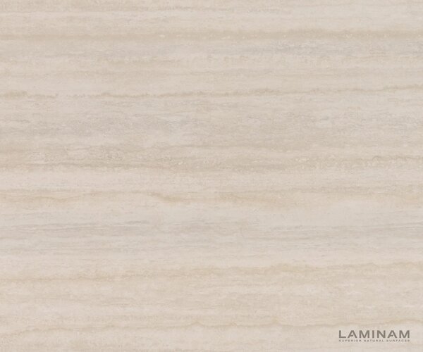 DELIFE Konzolový stůl Edge oválný tvar 180×40 cm keramika Laminam® Travertino Bianco krémově bílá Conos kov titanová barva