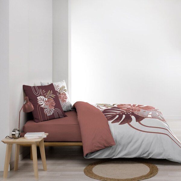 Bílé/růžové bavlněné povlečení na dvoulůžko/prodloužené 240x220 cm Astria – douceur d'intérieur