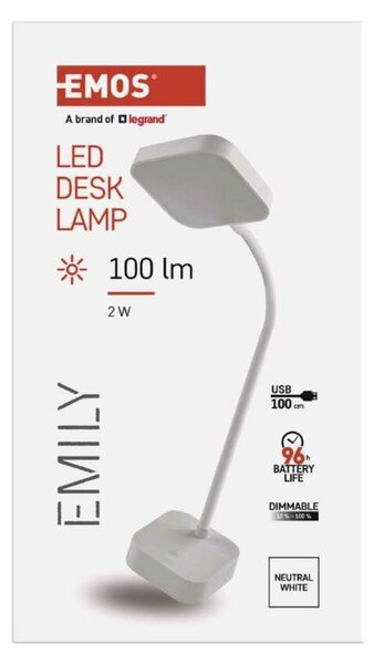 EMOS LED stolní lampa EMILY, nabíjecí Z7627