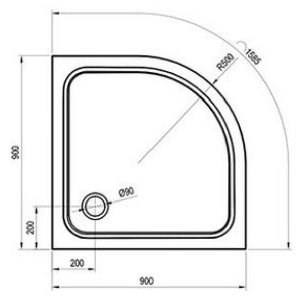 Ravak Elipso Pro půlkruhová sprchová vanička 90x90 cm bílá XA247701010
