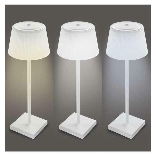 EMOS LED stolní lampa KATIE, nabíjecí, bílá Z7630W