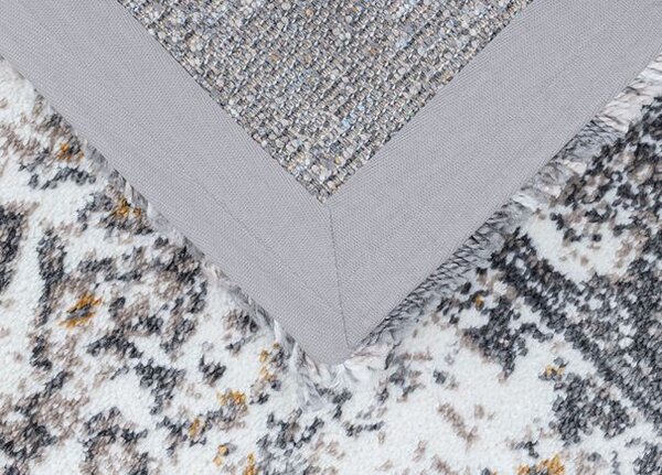 Breno Kusový koberec LUSH SEWING beige, 133x190 cm, Šedá/Béžová