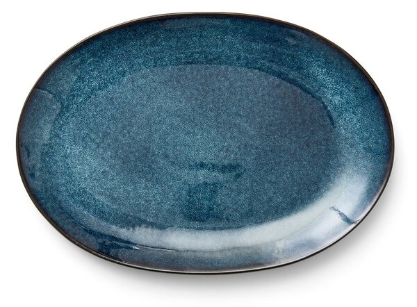 Černý/modrý talíř z kameniny Gastro Dark Blue/Black – Bitz