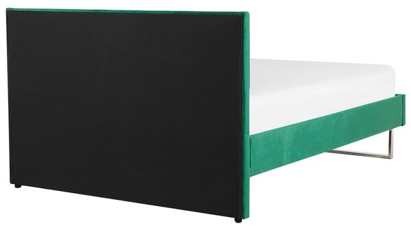 Postel Umělý samet BELLOU 180 x 200 cm Zelená