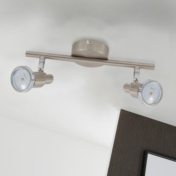 BRILO 2991-022B Bodové svítidlo 27,5 cm 2xGU10 6W 500lm matný nikl - BRILO
