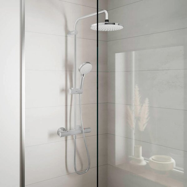 Hansgrohe Vernis Blend sprchová sada na stěnu s termostatem s dešťovou sprchou chrom 26089000