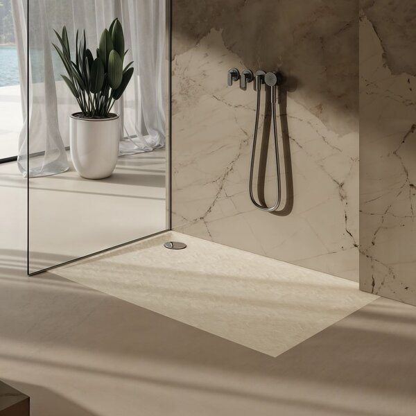 Schedline Libra Cashmere Stone obdélníková sprchová vanička 100x70 cm béžová 3SP.L1P-70100/PK/ST