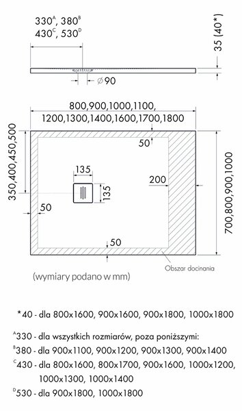 Schedline Protos Cashmere Stone obdélníková sprchová vanička 120x90 cm béžová 3SP.P1P-90120/PK/ST-M1/PK/ST