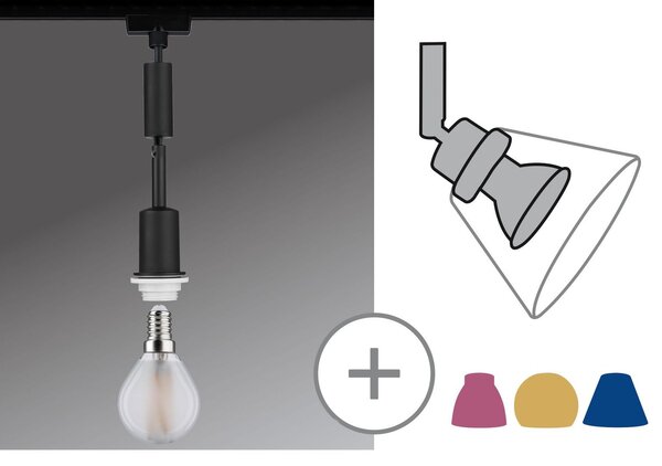 Paulmann 96912 DecoSystems pendant, závěs pro Urail systém, 1x20W E14, matná černá