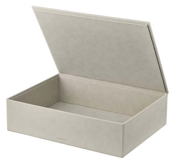 Béžové úložné boxy v sadě 2 ks s víkem z umělé kůže 40x30x11 cm Sahla – Blomus