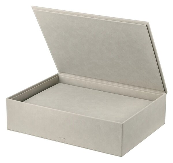 Béžové úložné boxy v sadě 2 ks s víkem z umělé kůže 40x30x11 cm Sahla – Blomus