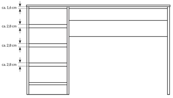 Psací stůl ADA | 120 cm | UNI provedení | bílá mat