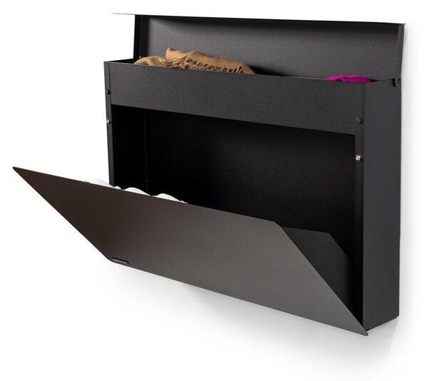 Černý kovový výklopný/závěsný botník 78x48x13 cm Luigi – Spinder Design