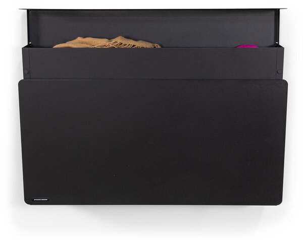 Černý kovový výklopný/závěsný botník 78x48x13 cm Luigi – Spinder Design