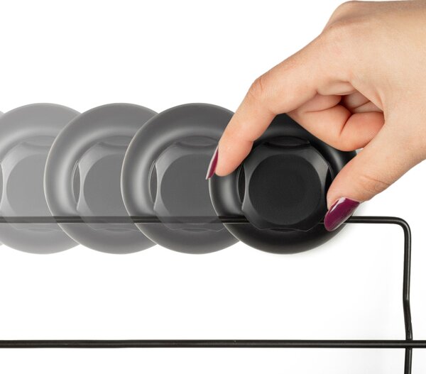 Velká polička na zeď Compactor Bestlock Black s přísavkami - bez vrtání, nosnost až 12 kg