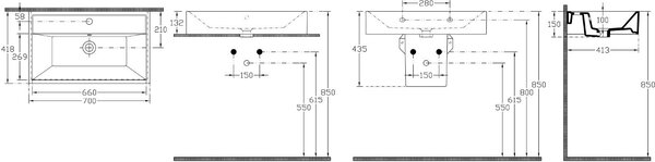 Isvea Sistema umyvadlo 70x42 cm obdélníkový klasický-na pult bílá lesk 10SF50070