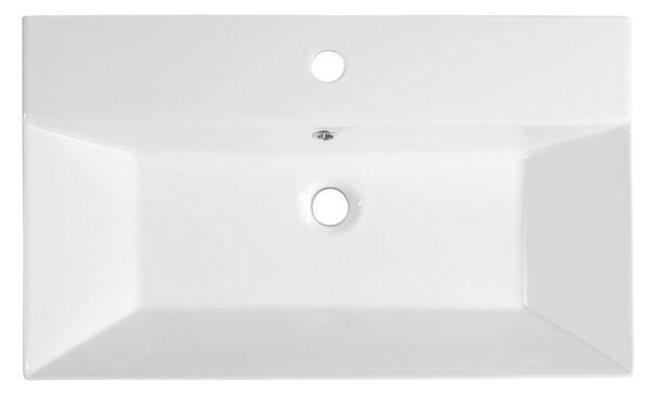 Isvea Sistema umyvadlo 70x42 cm obdélníkový klasický-na pult bílá lesk 10SF50070