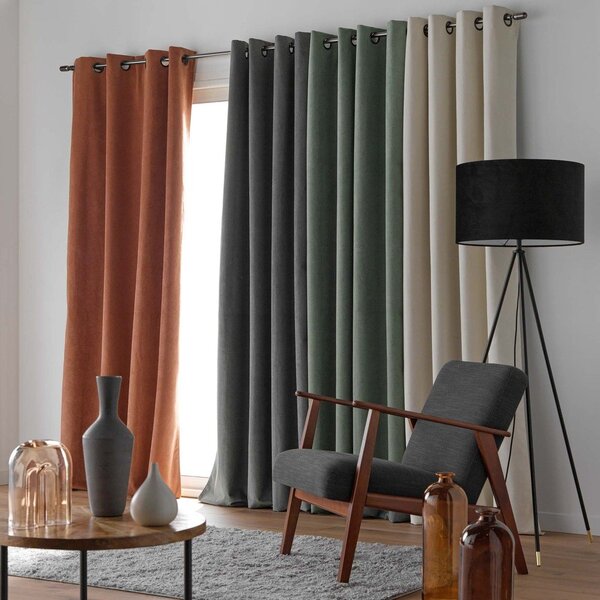 Khaki sametový závěs 140x260 cm Olympe – douceur d'intérieur