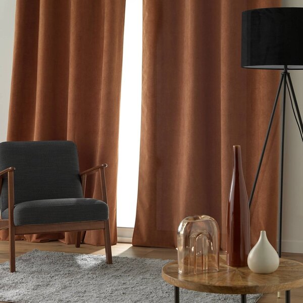 Hnědý sametový závěs 140x260 cm Olympe – douceur d'intérieur