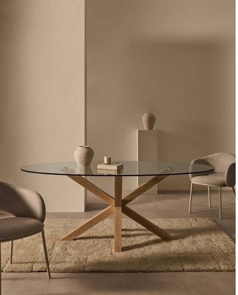 Jídelní stůl se skleněnou deskou 100x200 cm Argo – Kave Home