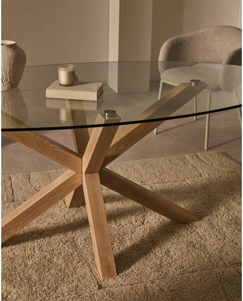 Jídelní stůl se skleněnou deskou 100x200 cm Argo – Kave Home