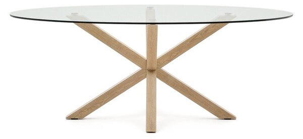 Jídelní stůl se skleněnou deskou 100x200 cm Argo – Kave Home