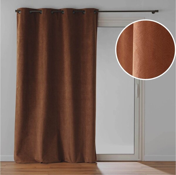 Hnědý sametový závěs 140x260 cm Olympe – douceur d'intérieur