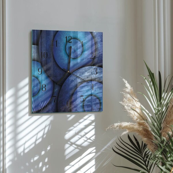 Skleněné hodiny na stěnu Umění kruhů zskc-30x30-00173289
